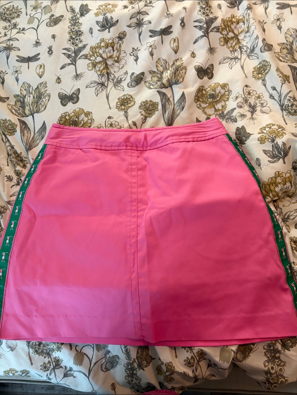 Lilly Pulitzer Hot Pink Mini golf Skirt with Green Side Trim